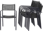 Patio Chairs Set of 6, Stackable Outdoor Dining Chairs by Unknown