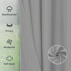 Easy-Going Outdoor Curtains for Patio 1 Panel, 54x96 inch, Light Grey | - Image 6
