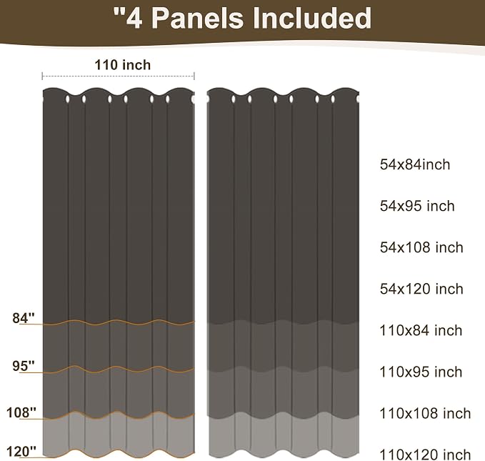 Linen Outdoor Curtains for Patio Waterproof 4 Pcs 110x84 In Light Grey | Light - Image 8