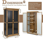 Outdoor Storage Cabinet with Shelves, Weatherproof Stylish Shed - Image 2