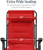 Best Choice Products Oversized Padded Zero Gravity Chair, Folding Outdoor Patio - Image 3