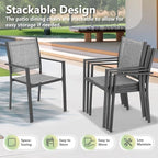 Patio Dining Chairs, All-Weather High-Resilience Textilene Outdoor Dining Chair - Image 5