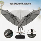 Outdoor Patio Umbrella with Base included, 11 FT Deluxe Curvy Cantilever - Image 5