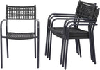 Patio Chairs Set of 4, Stackable Outdoor Dining Chairs by Unknown