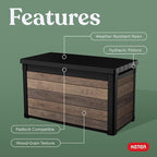 Keter Walnut 100 Gallon Resin Deck Box-Organization and Storage - Image 4