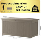 Outdoor Storage Box, 320 Gallon Waterproof Deck Box, Dual Gas-Spring Ultimate - Image 3