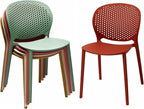 2xhome Set of 4 Patio Dining Chairs | Modern Stackable Outdoor Pool Side Chair - Image 5