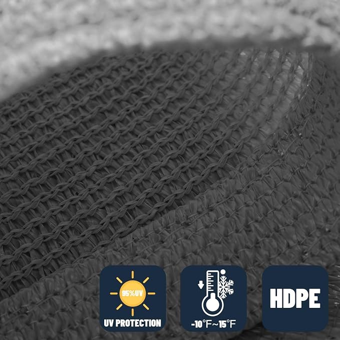 SUNNY GUARD Custom Size 19'x29'x29' Triangle Dark Grey UV Block Sunshade - Image 4