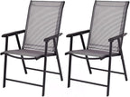 GIANTEX Set of 2 Patio Folding Chairs, Outdoor Chairs by Giantex