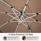 PURPLE LEAF Cantilever Umbrella 12'X12' Double Top Solar LED Light, Support to - Image 2