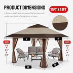 CROWN SHADES 11x11 Pop Up Gazebo, Outdoor Canopy Tent, One Push Instant Gazebo - Image 7