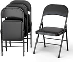4 Pack Leather Chair | Foldable & Stackable | 350 lbs Capacity Steel Frame Seats by OurModernSpace
