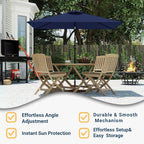 6.5' x 10' Rectangular Patio Umbrella Large Outdoor Market Umbrella w/UV - Image 2