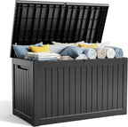 Deck Box - 280 Gallon Large Outdoor Storage Box, Waterproof Weatherproof Resin by MAIUSCOLI