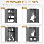 Outvita Outdoor Storage Cabinet, 2 Lockable Doors, 3 Adjustable Shelves - Image 4
