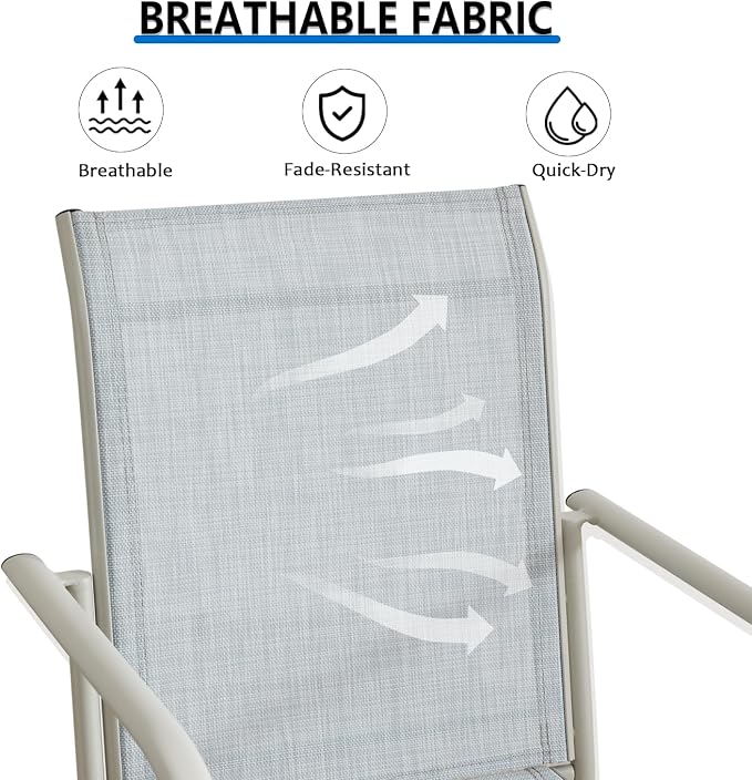 Outdoor Dining Chairs Set of 2, Stackable Patio Chairs - Image 5