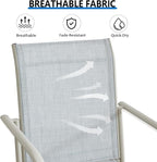 Outdoor Dining Chairs Set of 6, Stackable Patio Chairs - Image 6