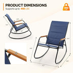 VINGLI Outdoor Rocking Chair, Textilene Mesh Patio Rocker, Heavy Duty 450 lbs - Image 3