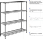 M MZG 2800 LBS 59" W 4 Tier Storage Shelves Rack Metal Wire Shelving Unit - Image 8