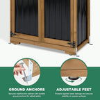 Ketive Outdoor Storage Cabinet, Wood & Metal Storage Shed - Image 5