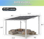 Aoxun 12’x10’ Gazebo with Aluminum Frame & Polycarbonate Panel, Outdoor Patio - Image 2