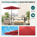 OLIXIS 9ft Patio Table Umbrella, Outdoor Patio Umbrella - Image 2