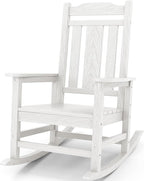 SERWALL Outdoor Rocking Chair, HDPE Oversized Rocking Chair Outdoor by SERWALL