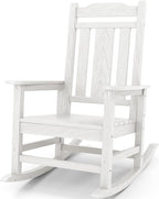 SERWALL HDPE Oversized Outdoor Rocking Chair, Patio Rocking Chair, All Weather by SERWALL