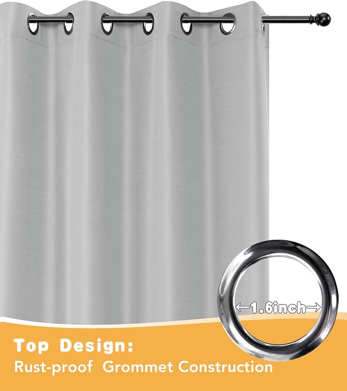 HolidayIdeas Outdoor Curtains for Patio Waterproof 4 Pcs 54x84 Inch Silver | - Image 4