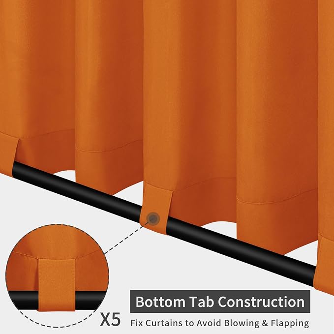Easy-Going Outdoor Patio Curtains 2 Panels, 110x96 inch, Porch and Pergola - Image 3