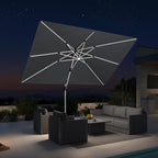 PURPLE LEAF Patio Umbrella 10' X 10' Double Top Solar LEDlight, Slate Gray | - Image 2