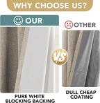 H.VERSAILTEX Linen Blackout Curtains Durable Thick Textured Linen Look 100% - Image 3