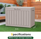 46 Gallon Outdoor Deck Box, Lockable Waterproof Outdoor Storage Boxes - Image 4