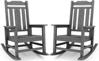 SERWALL Outdoor Rocking Chairs Set of 2, HDPE Porch Rocker Outdoor by SERWALL