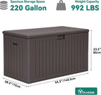 YITAHOME 220 Gallon Double-Wall Deck Box - Image 7