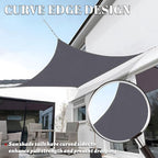 Custom Size 8' x 19' Dark GreySun Shade Sail Canopy Commercial Rectangle Sail - Image 3