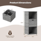 Tangkula Rattan Outdoor Storage Cabinet, Patiojoy Outdoor Wicker Cabinet - Image 6