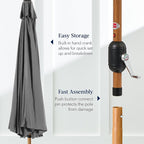 Best Choice Products 10ft Solar Market Patio Umbrella w/Woodgrain Pattern Pole - Image 7