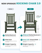 SERWALL Outdoor Rocking Chair for Adults, Avocado Green | 21.1" Widened Seat - Image 6