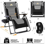 Colegence Oversized Padded Zero Gravity Chairs, 0-170° lock, removable side - Image 3