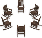 Oversized Outdoor Rocking Chairs Set of 6, 380lbs Heavy-Duty Large Patio Rocker by CIOKEA