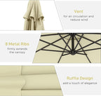 Outsunny 10' Cantilever Hanging Tilt Offset Patio Umbrella | UV & Water - Image 5