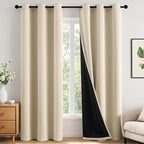 MIULEE Cream Beige 100% Blackout Curtains by MIULEE