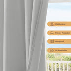 Outdoor Curtains for Patio Waterproof Rod Pocket 4 Pcs 54x95 Silver Grey | - Image 4