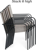 Anmutig Stackable Outdoor Dining Chairs Set of 4, Textilene Fabric, Breathable - Image 6