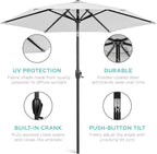 Best Choice Products 7.5ft Heavy-Duty Round Outdoor Market Table Patio Umbrella - Image 5