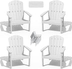 Stackable Adirondack Chairs Set of 4, Compact HDPE, All-Weather by nevilywood