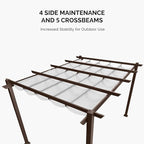PURPLE LEAF Patio Pergola 10' x 13' Aluminum and Retractable Canopy, - Image 2