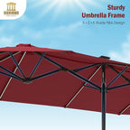 13 ft Patio Umbrella with 120 LED Solar Lights Outdoor Umbrella, 8 Colors - Image 5