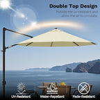 Devoko 10ft Cantilever Patio Umbrella, Round Large Outdoor Umbrella - Image 7